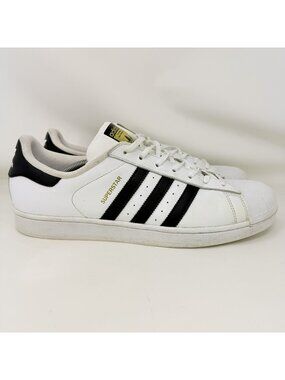 Adidas Superstar Shell Toe Athletic Shoes White Black Men's Size 13